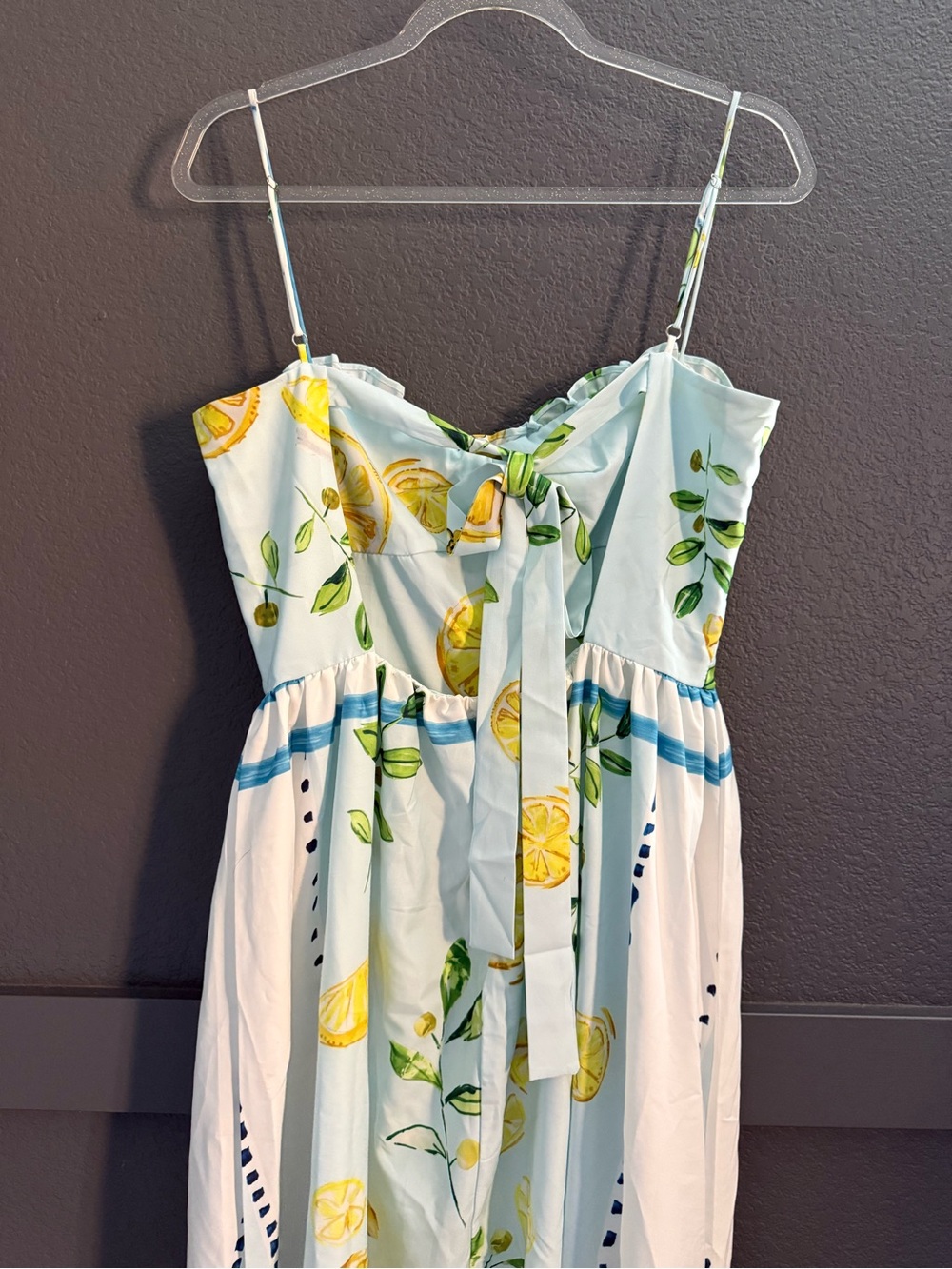 ZARA • Lemon print midi dress - Large - Picture 10 of 11